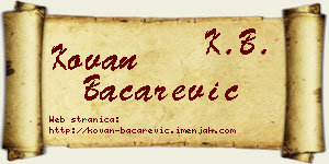 Kovan Bačarević vizit kartica